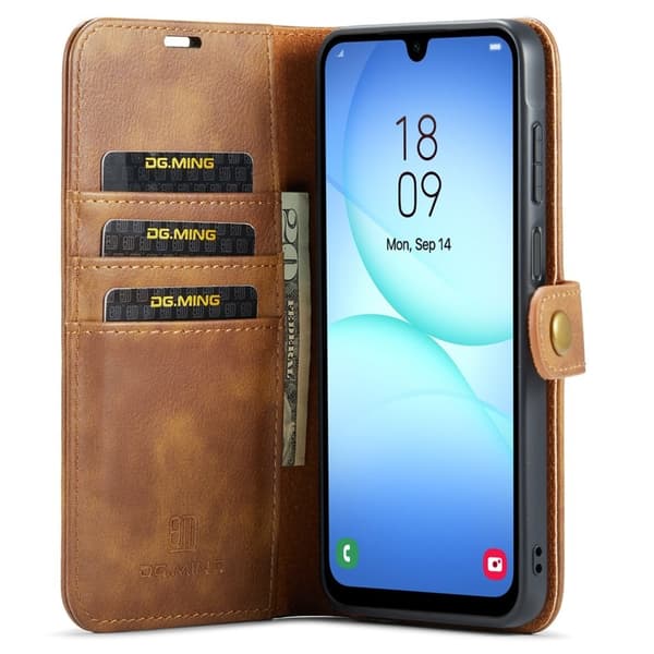 DG.MING Samsung Galaxy A17 5G Plånboksfodral Äkta läder - Brun