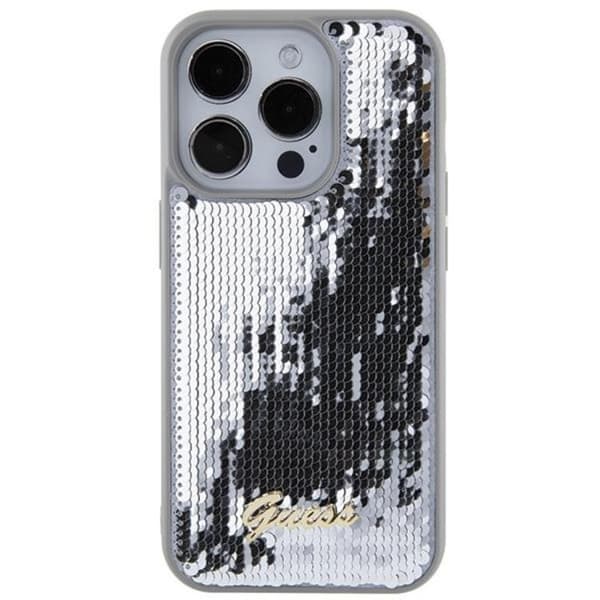 Guess iPhone 15 Pro Max Mobilskal Sequin Script Metal - Sølv Silver