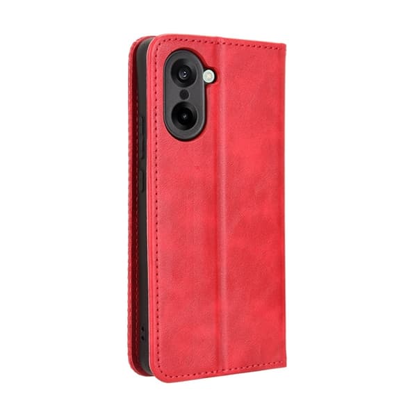 OnePlus Nord CE5 5G Plånboksfodral Retro Texture Konstläder Röd