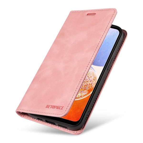 BETOPNICE 003 Samsung Galaxy A14 Plånboksfodral Konstläder - Rosa