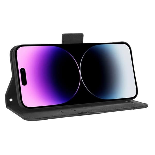iPhone 14 Pro Max -lompakkokotelo PU-nahkaa - Musta Black