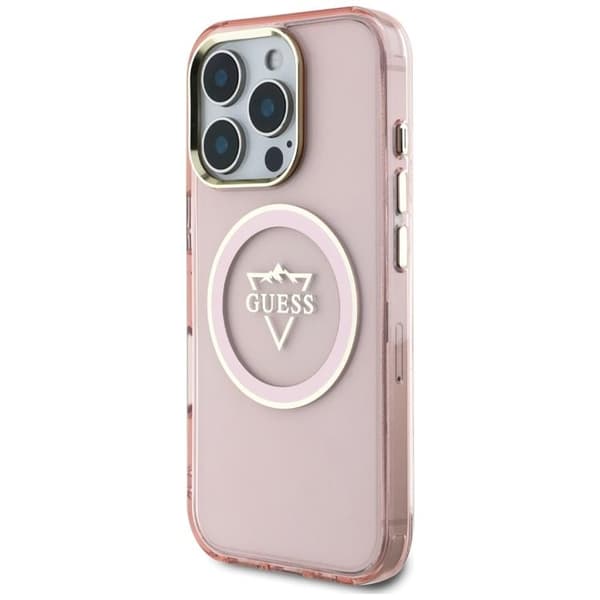 Guess Telefontaske til iPhone 16 Pro Max MagSafe IML Mountain Logo - Lyserød Rosa