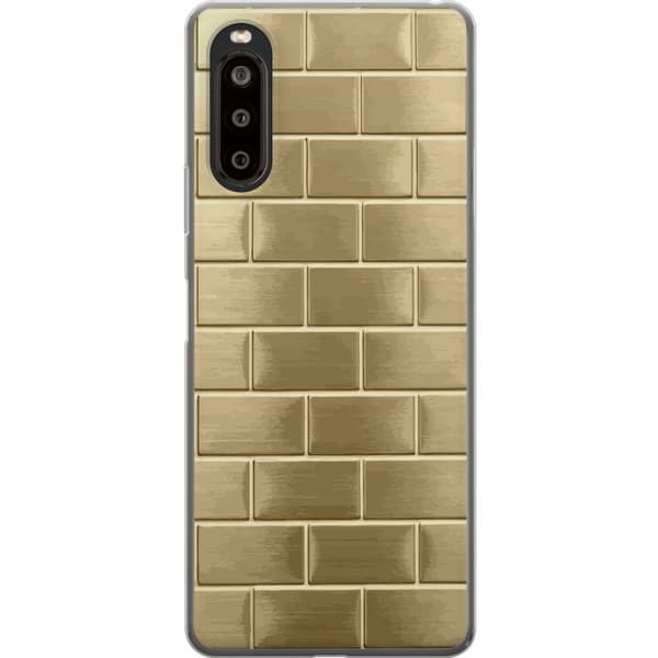 Telefontaske til Sony Xperia 10 II med gyldne mursten