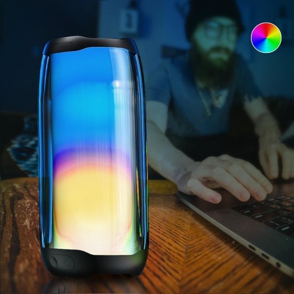 WK Design Trådlös Bluetooth 5.0 Högtalare RGB 2000mAh - Svart