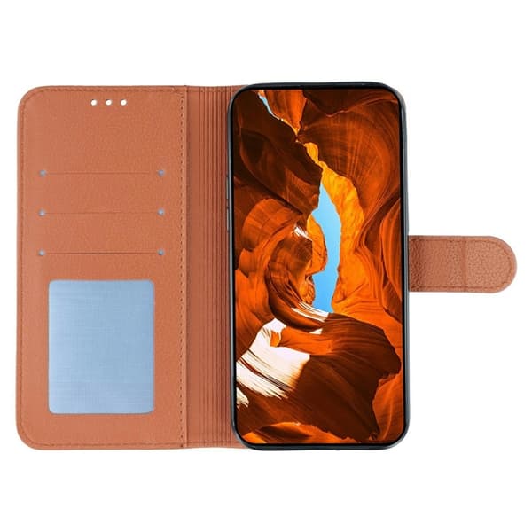 OnePlus 15 5G Plånboksfodral Imprint PU Läder Brun