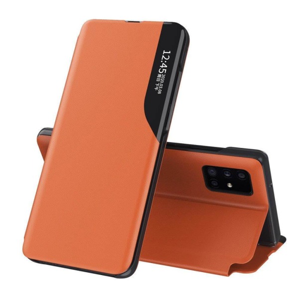 Eco Leather View Case Huawei P40 Pro Case oranssi