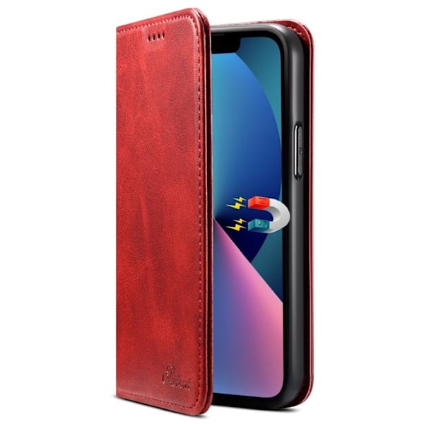 SUTENI iPhone 14 Pro Max Plånboksfodral Textured Surface - Röd Röd