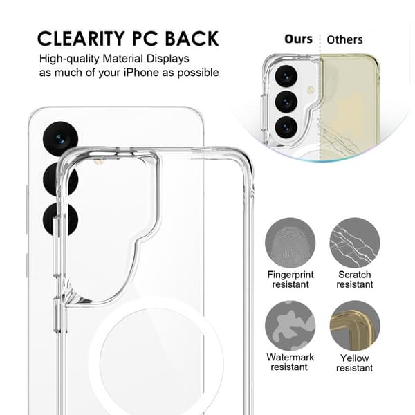 Mobilskal för Samsung Galaxy S26 Plus Magnetiskt TPU + PC - Transparent
