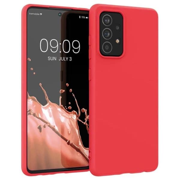 Galaxy A22 4G -puhelinkuori, silikoni - Punainen Röd