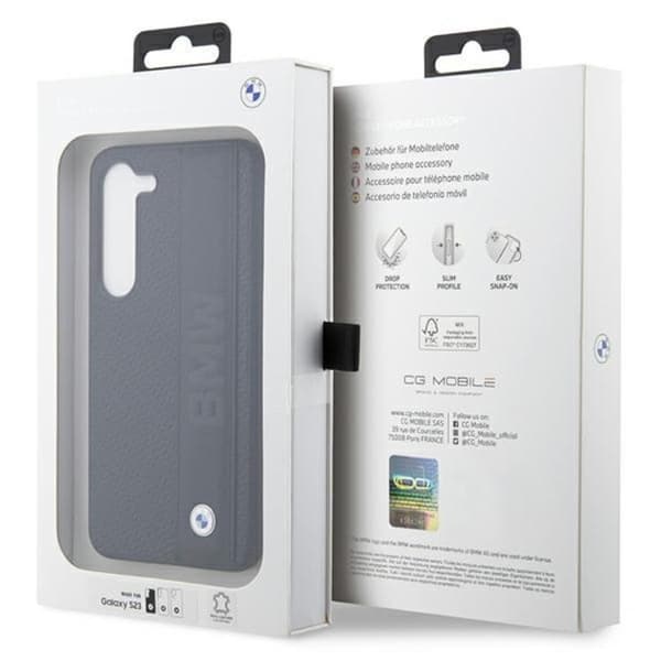 BMW Galaxy S23 Plus Skal Læder Textured & Stripe - Sort Black
