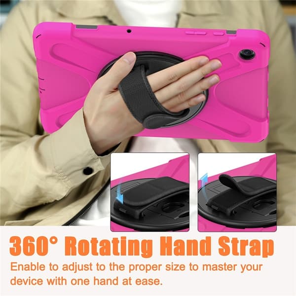 Mobilskal till Galaxy Tab A9 Plus Silikon Rotary Kickstand Rosa