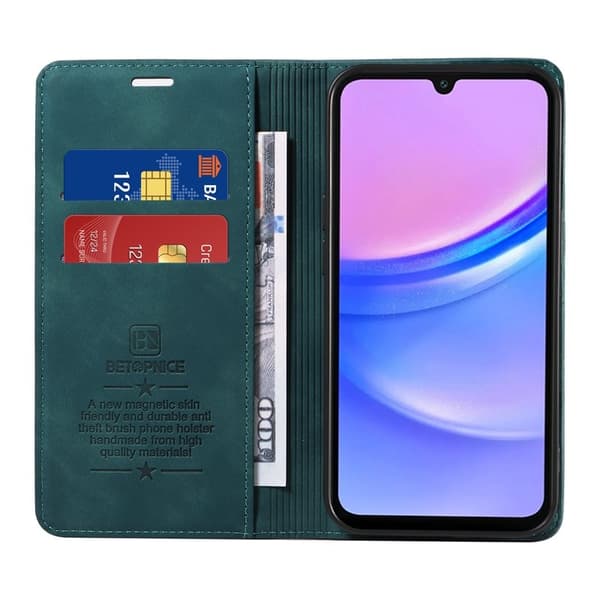 BETOPNICE 003 för Samsung Galaxy A17 Plånboksfodral Konstläder - Grön