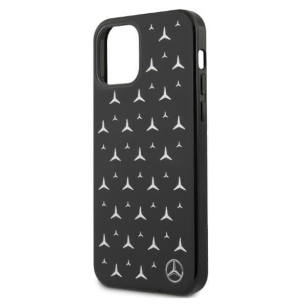 Mercedes Silver Stars Pattern Skal iPhone 12 Pro Max - Svart Svart