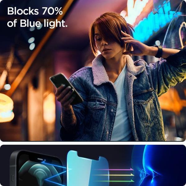 Spigen EZ FIT 2-PACK Antiblåt hærdet glas skærmbeskytter iPhone 13/