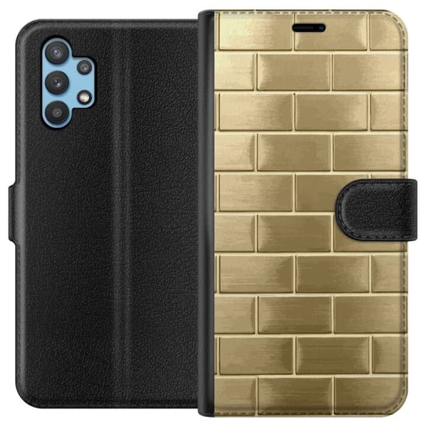Plånboksfodral till Samsung Galaxy A32 5G med Gyllene Murstenar