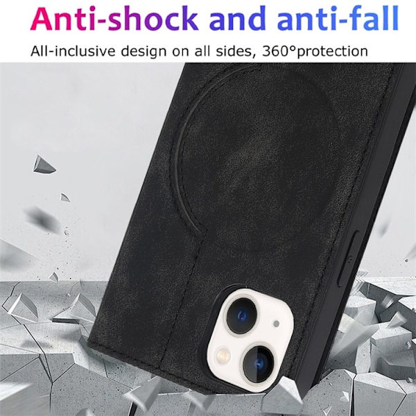 iPhone 14 Plus Plånboksfodral Magsafe RFID - Svart Svart