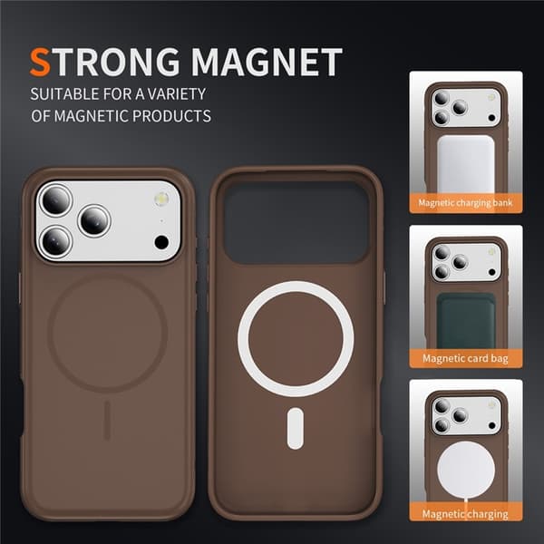 Mobilskal till iPhone 17 Pro MagSafe PC + TPU Shockproof - Brun Brun