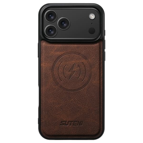 SUTENI iPhone 17 Pro Konstläder Plånboksfodral Detachable Q-05 - Brun Brun