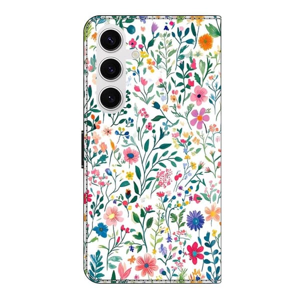 Samsung Galaxy S26 Plus Plånboksfodral Ställning Konstläder - Liten Blomsteräng