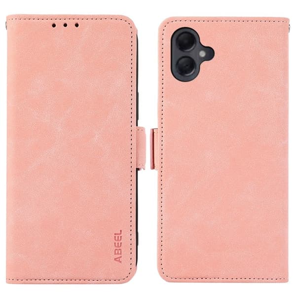 ABEEL Samsung Galaxy A06 4G Plånboksfodral Konstläder Ställ Rosa