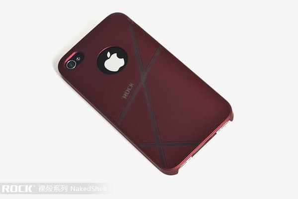 Rock NakedShell cover til iPhone 4 og 4S (vinrød) Red