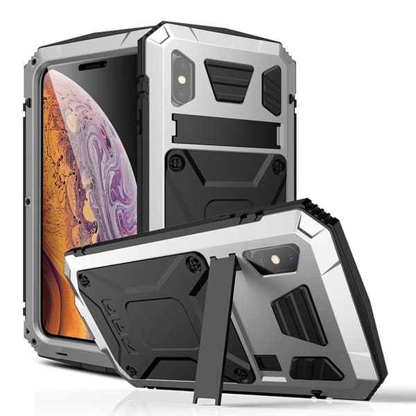 R-JUST Mobilskal till iPhone XS Max Hybrid Silver Drop-proof Waterproof