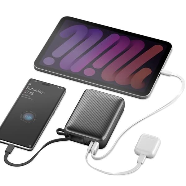 Energea PowerBank 20000mAh 45W USB-C Kabel - Grå Grå