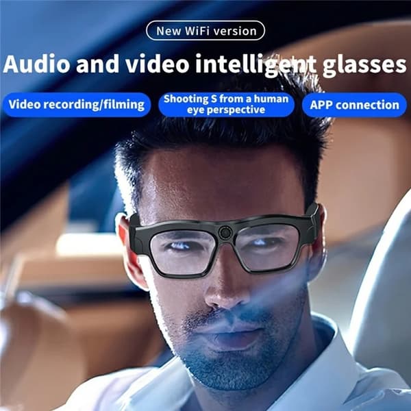 Smarta Glasögon med 2K Kamera WiFi XV19 - Svart