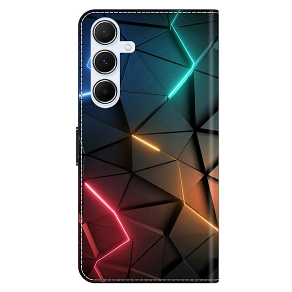 Galaxy A17 5G Konstläder Plånboksfodral Pattern Printing - Light Cracks Svart