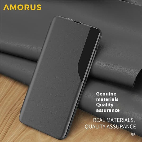 Amorus Mobilskal till iPhone Air Folio Flip Stativ PU-Läder - Orange Orange