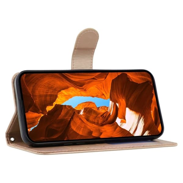 Samsung Galaxy S26 Plus Plånboksfodral Konstläder Flip med Rem - Roséguld