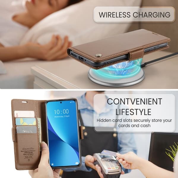 CASEME Plånboksfodral Konstläder för Xiaomi 12 5G - Brun