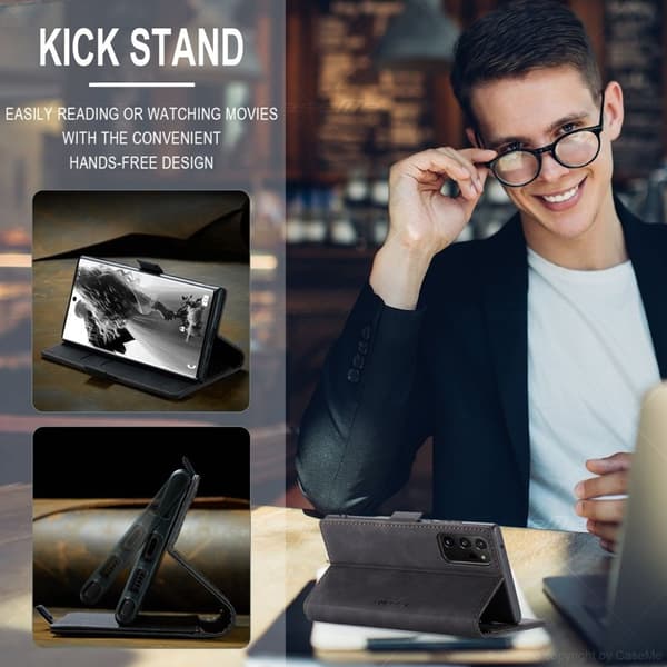 CASEME Plånboksfodral Konstläder för Samsung Galaxy Note20 Ultra - Svart