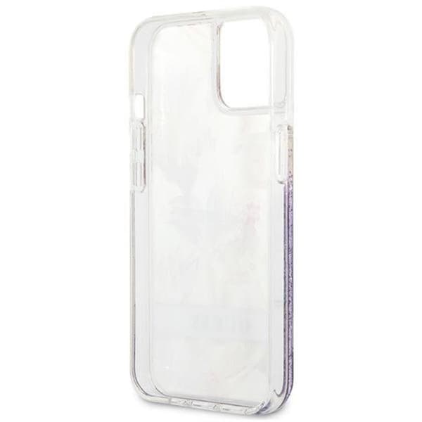 Guess iPhone 13 mini Skal Flower Liquid Glitter - Lila Lila