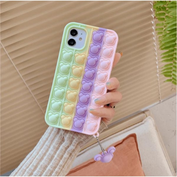 Panda Pop it Fidget Multicolor Skal till iPhone 7/8/SE 2020 - Li