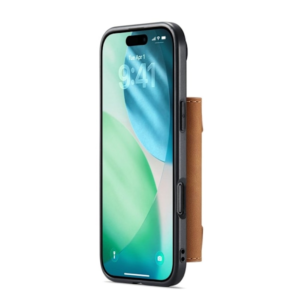 DG.MING iPhone Air Konstläder Plånboksfodral PU + PC + TPU - Brun