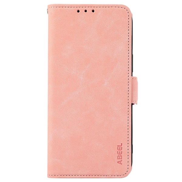 ABEEL iPhone 12 Pro Plånboksfodral Konstläder RFID-Skydd Magnetisk - Rosa