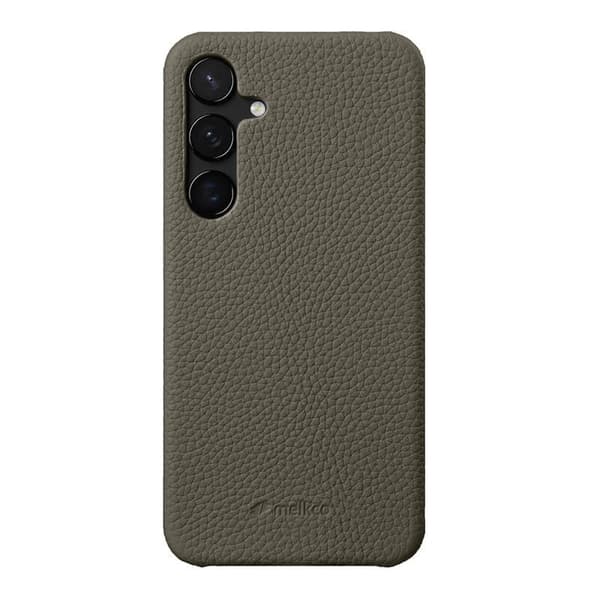 MELKCO Mobilskal till Samsung Galaxy S24 Äkta Läder + PC - Grå