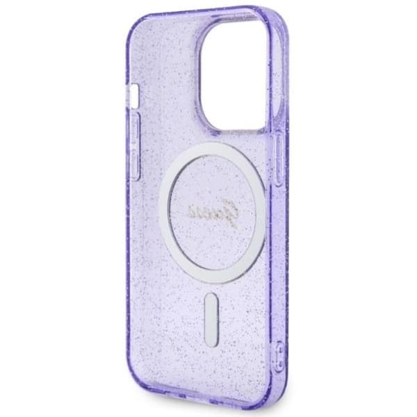 Guess Mobilskal till iPhone 14 Pro Max MagSafe Glitter Guld - Lila Lila
