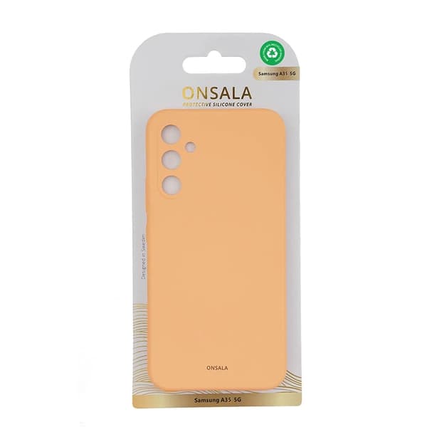 Onsala telefonetui til Galaxy A35 5G Silicone Feeling - Abrikos Orange
