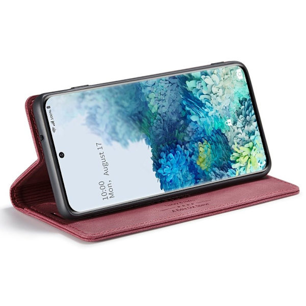 AUTSPACE A01 Plånboksfodral för Samsung Galaxy S20 Plus Konstläder - Röd