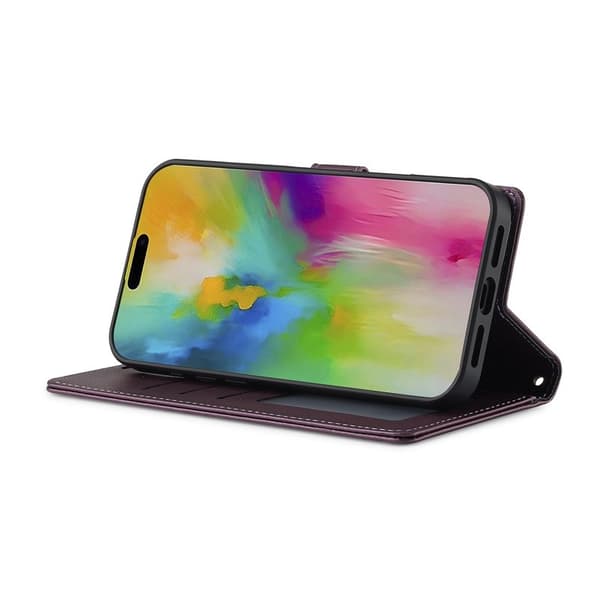 LC.IMEEKE L2 Series iPhone 17 Plånboksfodral Konstläder - Lila