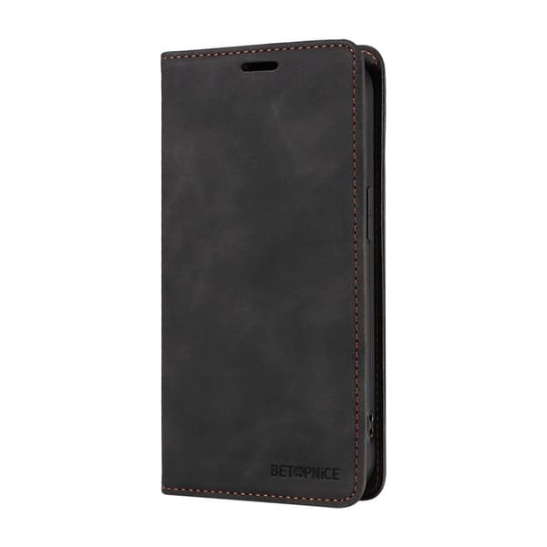 BETOPNICE 003 iPhone 16e Plånboksfodral Konstläder - Svart