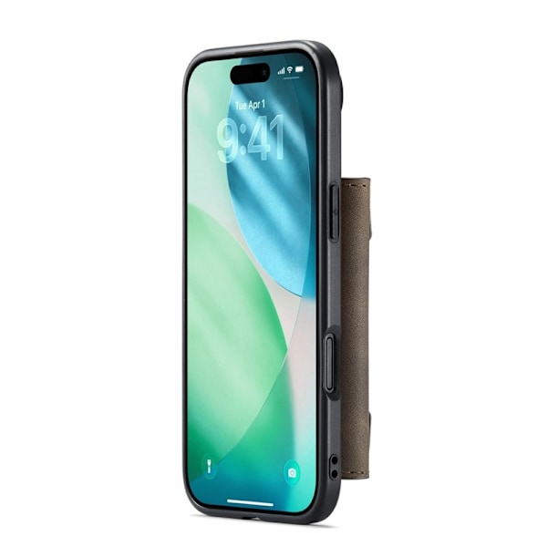 DG.MING iPhone Air Konstläder Plånboksfodral PU + PC + TPU - Brun