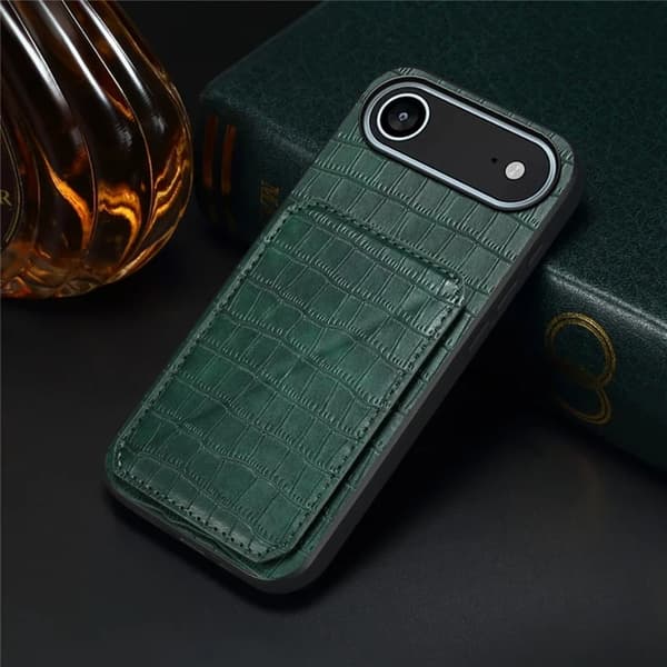 Mobilskal till iPhone Air Korthållare Crocodile Textured - Grön Grön