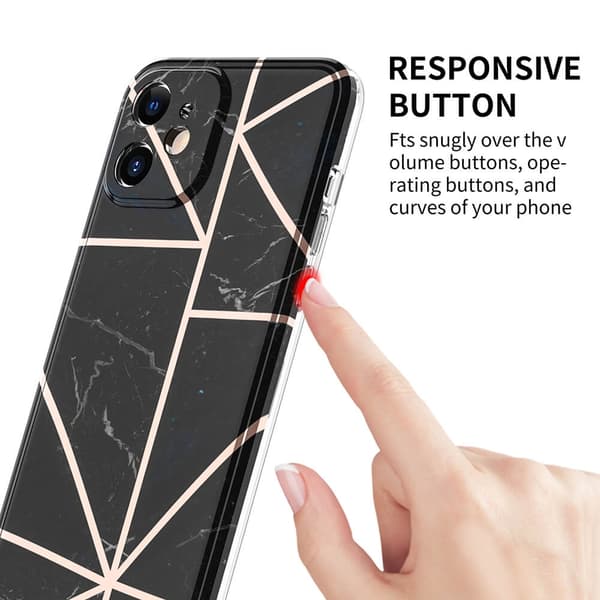 BOOM - Grid -kuori iPhone 12 Minille - Musta Marmori Black