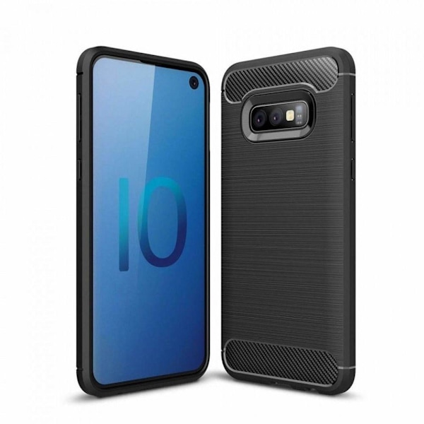 Galaxy S10e Skal Forcell Carbon Mjukplast - Svart Svart