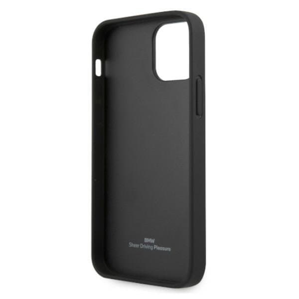 BMW Läder Curve Perforate Skal iPhone 12 / 12 Pro - Svart Svart