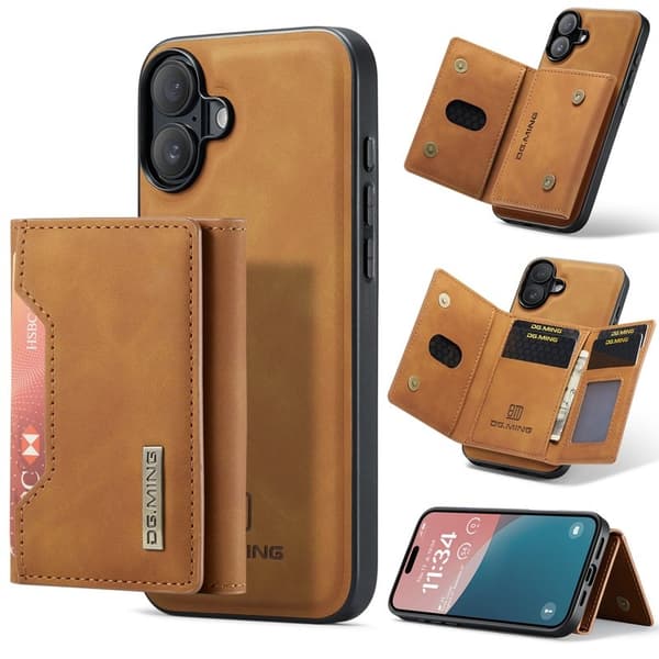 DG.MING M2 Series Mobilskal till iPhone 17 PU + PC + TPU - Brun