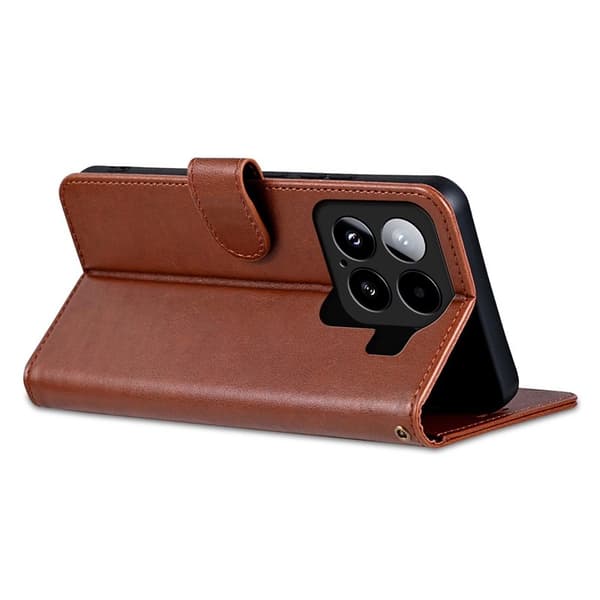 AZNS Xiaomi 15 Plånboksfodral Anti-Scratch Konstläder - Brun